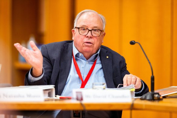 NSW Building Commissioner David Chandler during the budget estimates hearing on Wednesday.