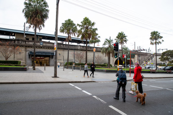 Milsons Point on the northern side of the Harbour Bridge.