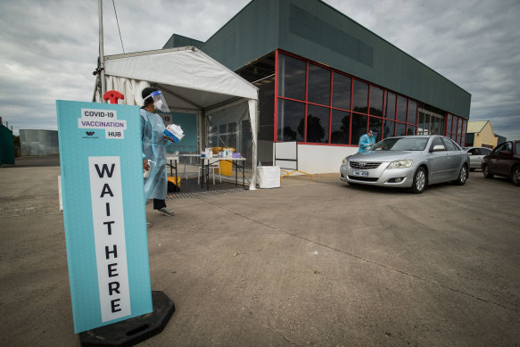 Victoria has started opening drive-through clinics in areas with lower vaccination rates, such as Melton in Melbourne’s west.