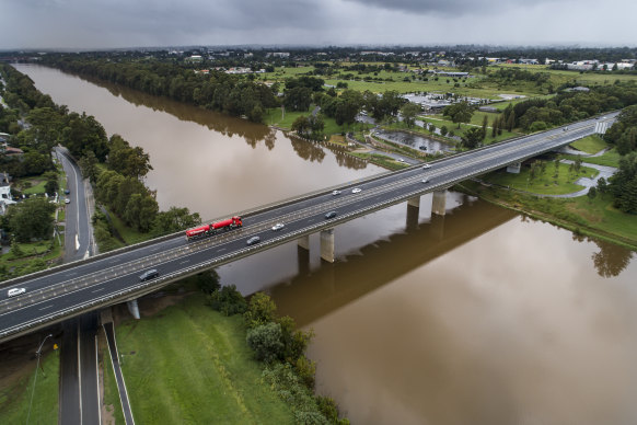 The Nepean River at Penrith is expected to experience moderate to major flooding during the east coast low.