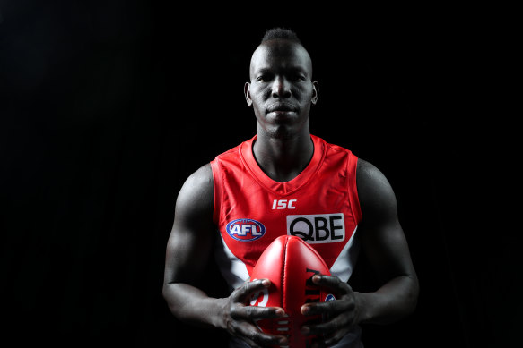 Defender Aliir Aliir moved from the Swans during the off-season.