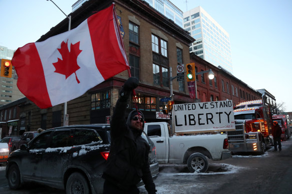 Protesters venting their anger about vaccine mandates have converged on Canadian capital Ottawa.