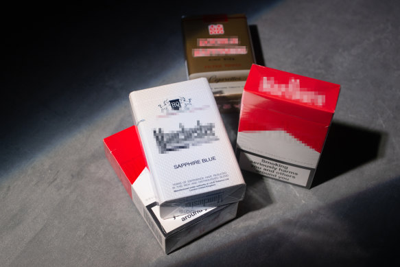 Branded cigarettes purchased from Melbourne tobacconists by The Age as part of this story.