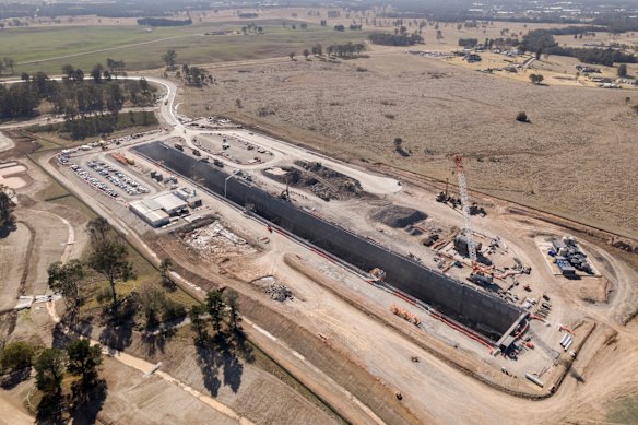 The site of an under-construction metro station at Bradfield in 2023.
