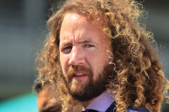 Ciaron Maher and his signature mane of red, curly hair.