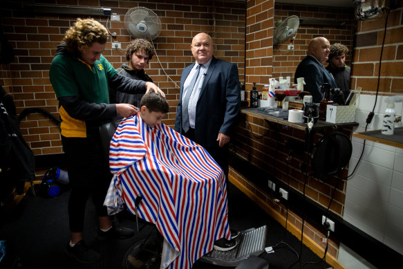 Principal Noel Dixon in the barber’s workshop at Granville Boys High.