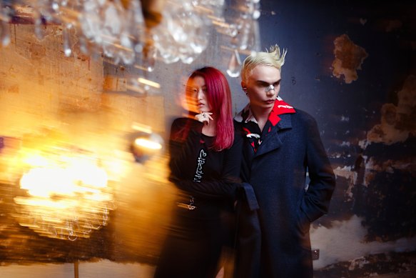 Designer Alvi Chung of Speed with model Elliot Cowan wearing one of her designs. Chung is the co-founder of WINGS Independent Fashion Festival.