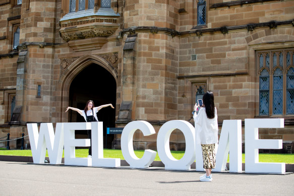 Chinese student Jasmine Zhang at the University of Sydney. She pays $500 a week to rent a studio in Summer Hill.