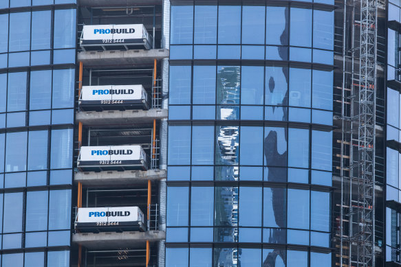 CSL’s half-finished new headquarters on Elizabeth Street, Melbourne. The Alison Mirams-led Roberts Co will complete the project. 