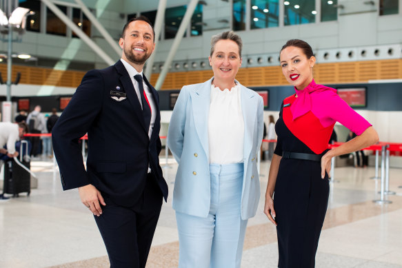 One passenger had a complaint with Qantas resolved after writing directly to chief executive Vanessa Hudson (centre).