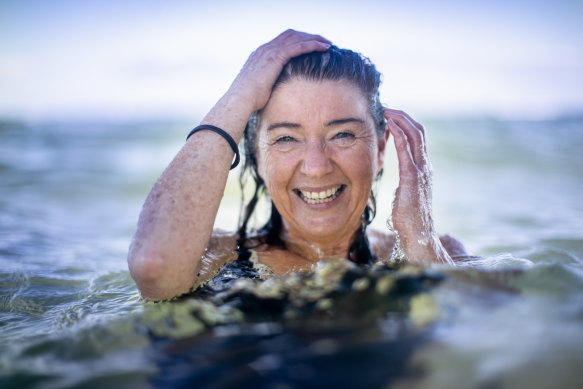 Kate Stevens has been winter swimming in Melbourne.