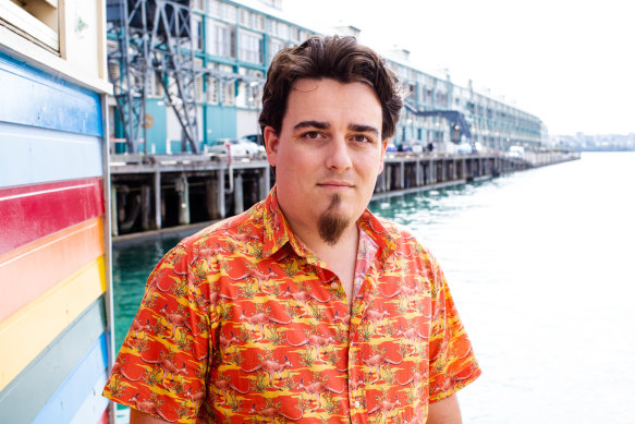Palmer Luckey is on a charm offensive in Australia, down to his kangaroo-themed shirt.