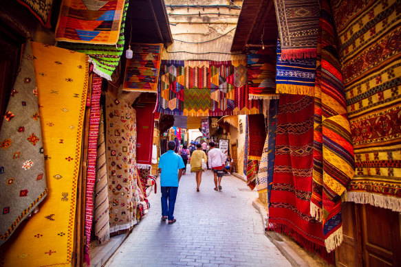 Navigating the Medina in Fes, Morocco.