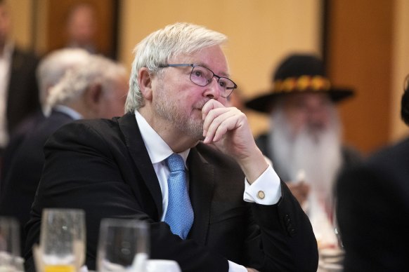 Former prime minister Kevin Rudd during the breakfast for the 15th anniversary of the National Apology to the Stolen Generations.