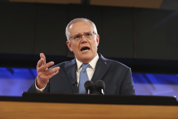 Scott Morrison during his address to the National Press Club on Tuesday.