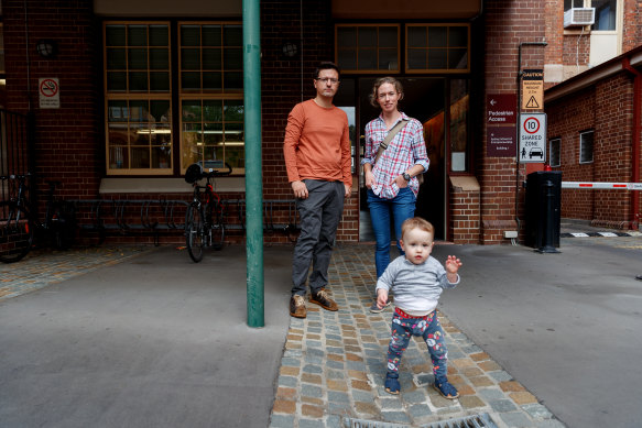 Alex Mackay and Jess Miller with their daughter Joanna outside SDN Ultimo.