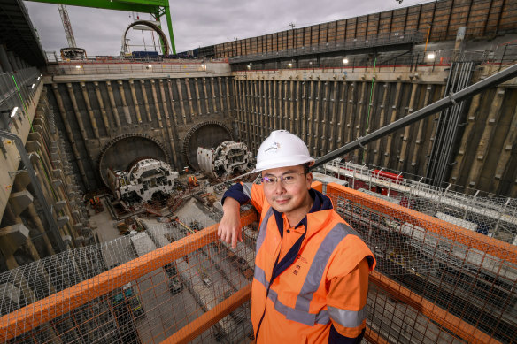 Alex Chan at the Watsonia end of the tunnel.