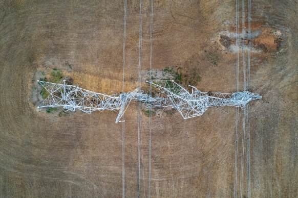Power lines have come down in the You Yangs following windy and stormy weather in Melbourne.