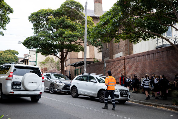 SCEGGS Darlinghurst employs a traffic warden to monitor parents picking up children.