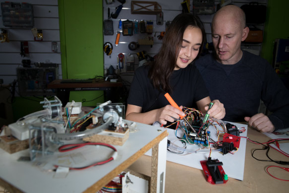 Josephine Collins, 17, and her father Daniel have developed Personal Particle Accelerator kits.