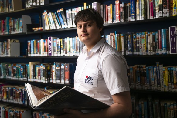 15-year-old Andrew Attard, who attends Rose Bay Secondary College, is the youngest student sitting the HSC this year. 