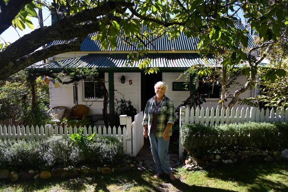 Mount Victoria resident and retiree Lisa Hincenbergs at the home where she has lived for more than 30 years.