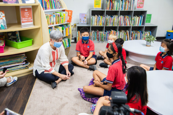 Wong visits Kinabalu International School, which she attended as a girl.