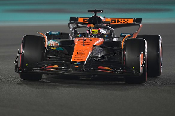 Piastri steers his car during the qualifying session.