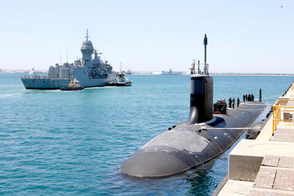 United States Navy Virginia class submarine USS Mississippi at Rockingham, Western Australia.