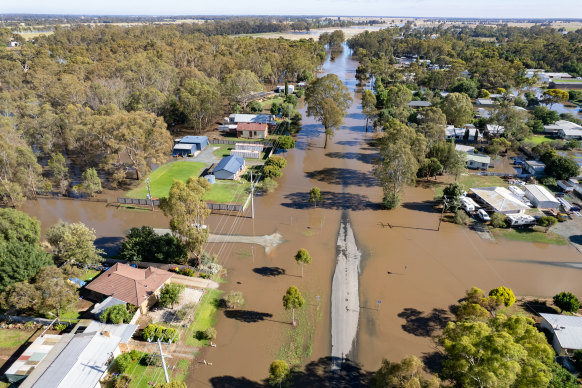 Floodwaters in Rochester on Tuesday morning.