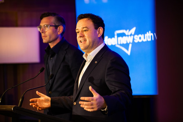 NSW Premier Dominic Perrottet and Minister for Jobs, Investment and Tourism Stuart Ayres. 