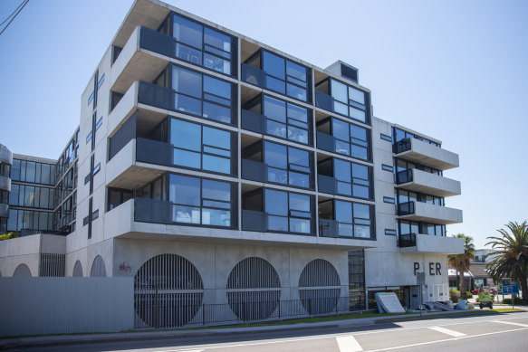 A multi-storey residential building near the junction of McLeod Road and Pier One Drive, Patterson Lakes. 