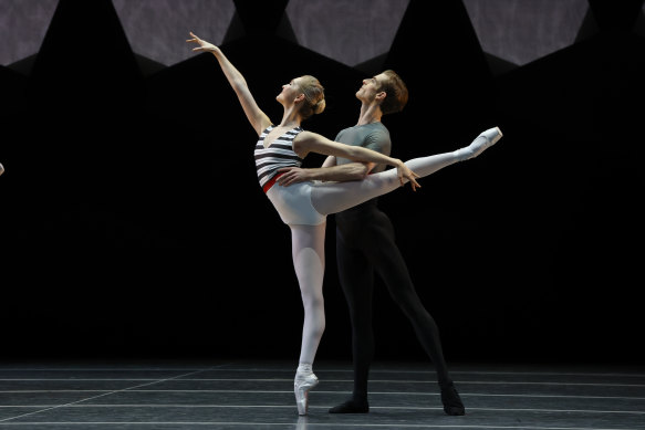 Annabell Watt and Rohan Furnell perform <i>Everywhere We Go</i> in the Australian Ballet’s triple bill <i>Instruments of Dance</i>. 