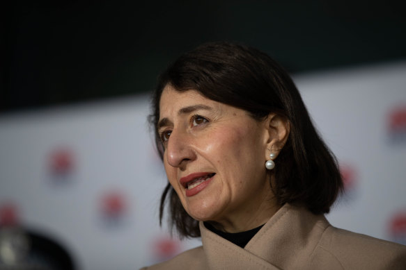 NSW Premier Gladys Berejiklian at Tuesday morning’s press conference.