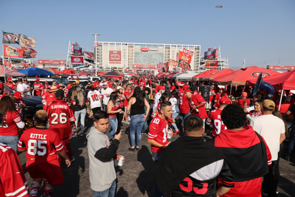 Pre-game partying at Levi’s Stadium, San Francisco.