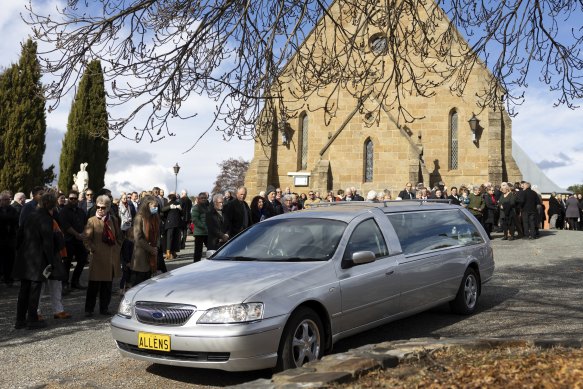 The Cooma community farewelling Clare Nowland, who died after being Tasered by a police officer.
