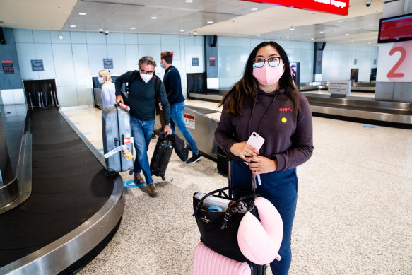 Tina Nguyen, 26, an international student en route home to Los Angeles after completing a business degree at Melbourne’s Monash University.