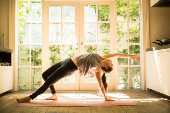 Trinity Ross learnt yoga during lockdown.