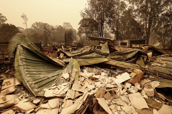 Bushfires destroyed houses in Mallacoota, in the state's north-east.