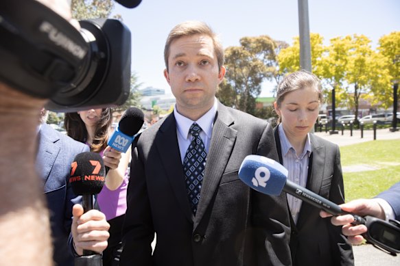 Kim Ramchen’s brother, Lev Ramchen, outside Dandenong Magistrates’ Court on Wednesday.
