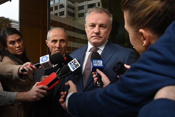 Paul Kent was emotional as he spoke to reporters outside court on Wednesday.