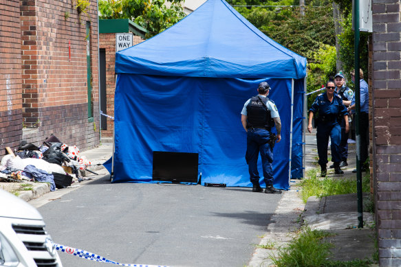 A crime scene was established on Cleveland street after two bodies were discovered at a boarding house on Saturday night.