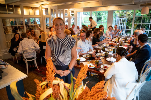 Kate Gunn surrounded by well-connected city supporters at  Chiswick.