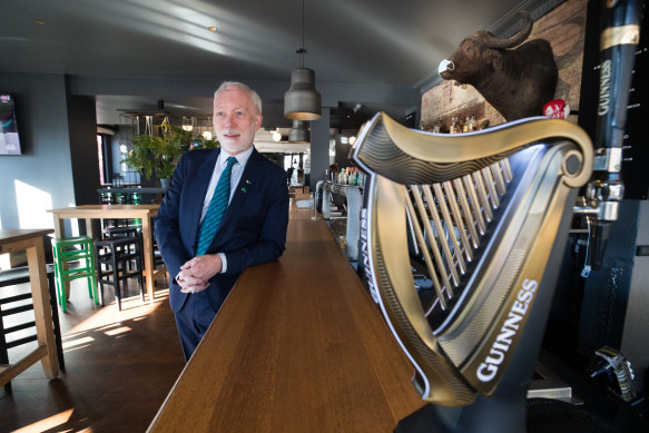 “A stepping stone”: Patrick McGorry, president of Melbourne’s Celtic Club, at the Limerick Arms Hotel.