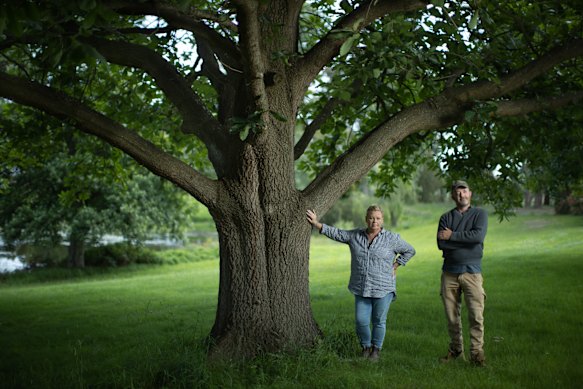 Merricks residents Louise Aston and husband Tim have been told by their local council that their farm is highly susceptible to landslides.