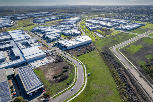 The Wollert rail corridor snakes through industrial land in Epping North on its way to new housing estates in Wollert. 