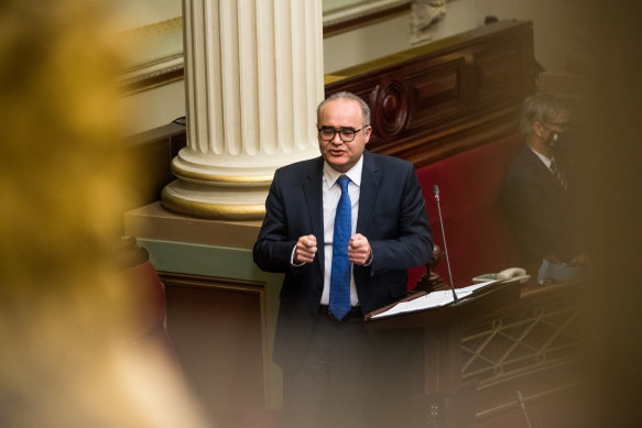 Adem Somyurek accused Premier Daniel Andrews of branch stacking during an extraordinary speech in Parliament in December. 
