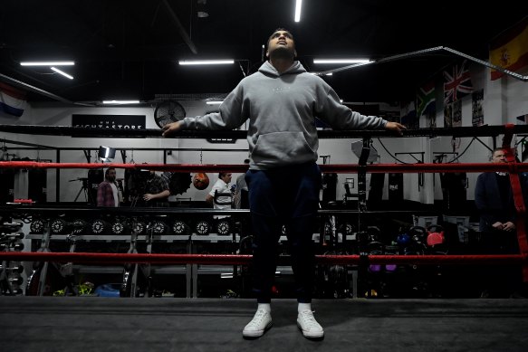 Tevita Pangai at the Bondi Boxing Club in Waterloo.