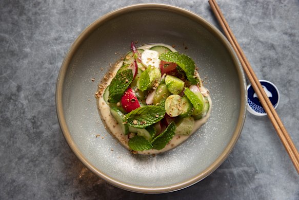 The cucumber and radish salad at Supernormal. 