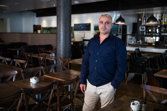 Danil Akram inside his restaurant Sienna Marina in Woolloomooloo on Thursday.